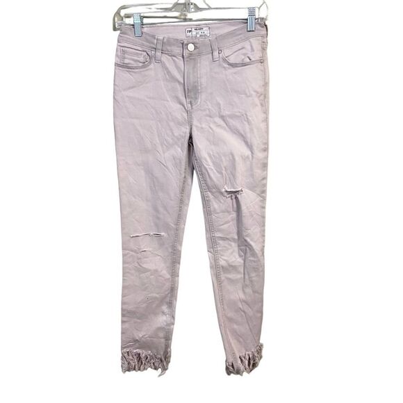 Free People White Fringe Hem Jeans - Picture 3 of 7